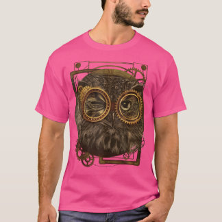 Camiseta Steampunk Owl Victorian Art Mechanian Steam Punk