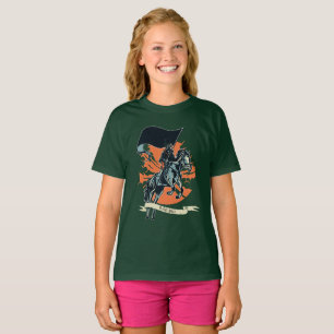 Camiseta Steampunk Plague Rider Doctor em Horseback com Fla