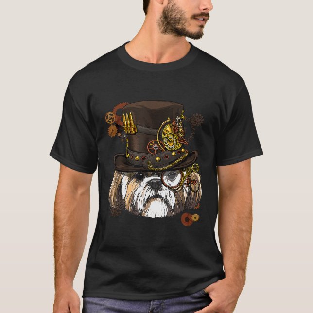Camiseta Steampunk Shih Tzu Dog Steampunk (Frente)