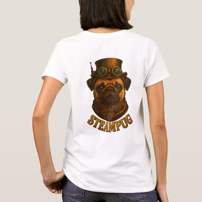 Camiseta Steampunk SteamPug - cão Steampunk único! (Verso)