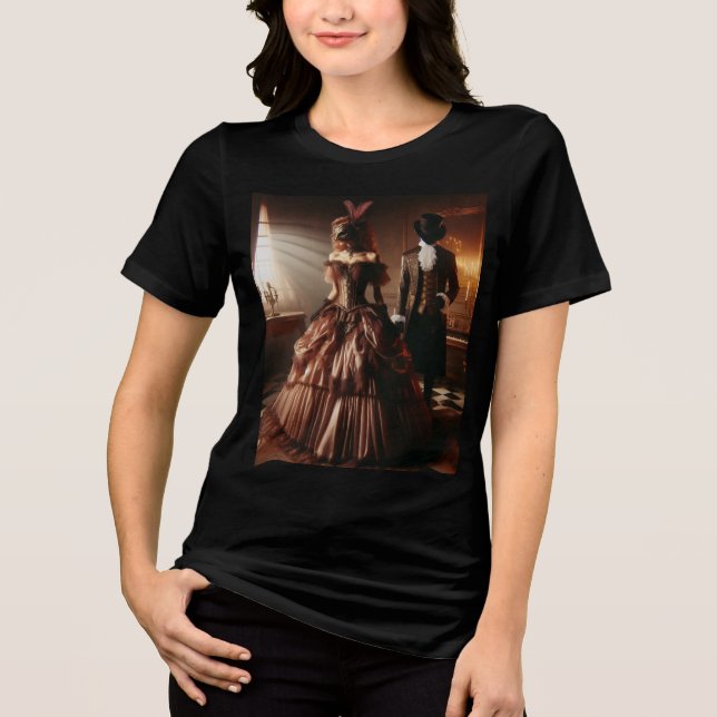 Camiseta Steampunk Victorian Fantasy Art Masquerade  (Frente)