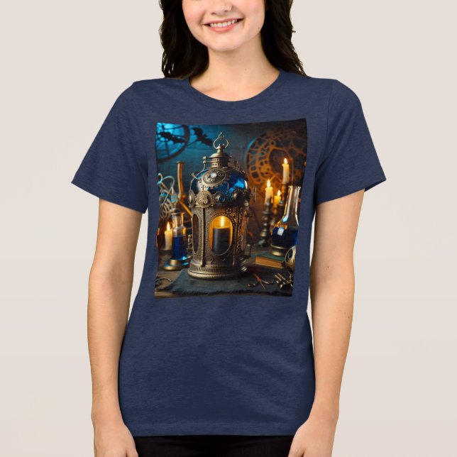 Camiseta Steampunk Victorian Gothsts Lanterna (Frente)