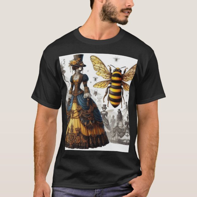 Camiseta Steampunk Vintage, dama vitoriana da rainha (Frente)