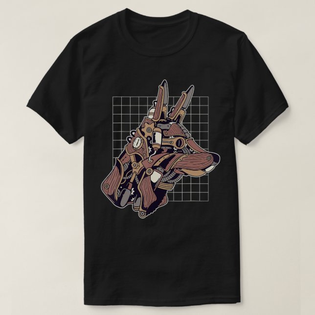 Camiseta Steampunk Wolf, óculos, presentes de presente na c (Frente do Design)