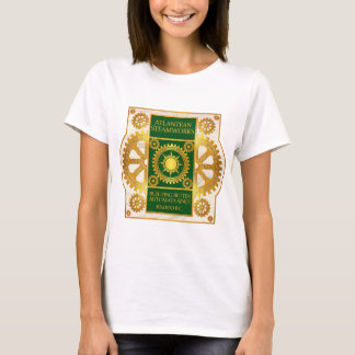 Camiseta Steamworks-Ouro Atlantean & verde no mármore