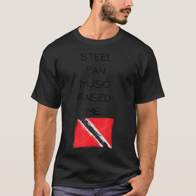 Camiseta Steel Pan Music Me Levantou Bandeira de Trinidad e (Frente)