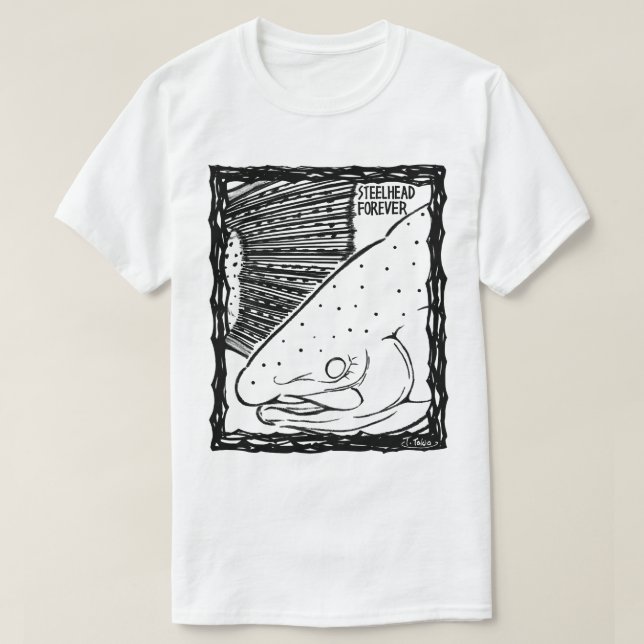 Camiseta STEELHEAD FOREVER! mono(Fish Forever series 010) (Frente do Design)