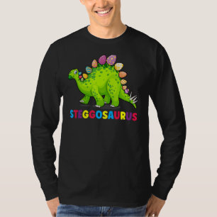 Camiseta Stegosaurus Bunny Ear Páscoa Dia do Ovo Dinossauro