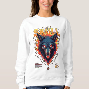 Camiseta Steidon Skull - Tee Cabeça de Lobo Flamejante