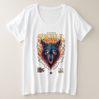 Camiseta Steidon Skull - Tee Cabeça de Lobo Flamejante