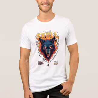 Camiseta Steidon Skull - Tee Cabeça de Lobo Flamejante