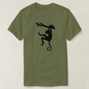 CAMISETA STENCIL DE MACACO NEGRO