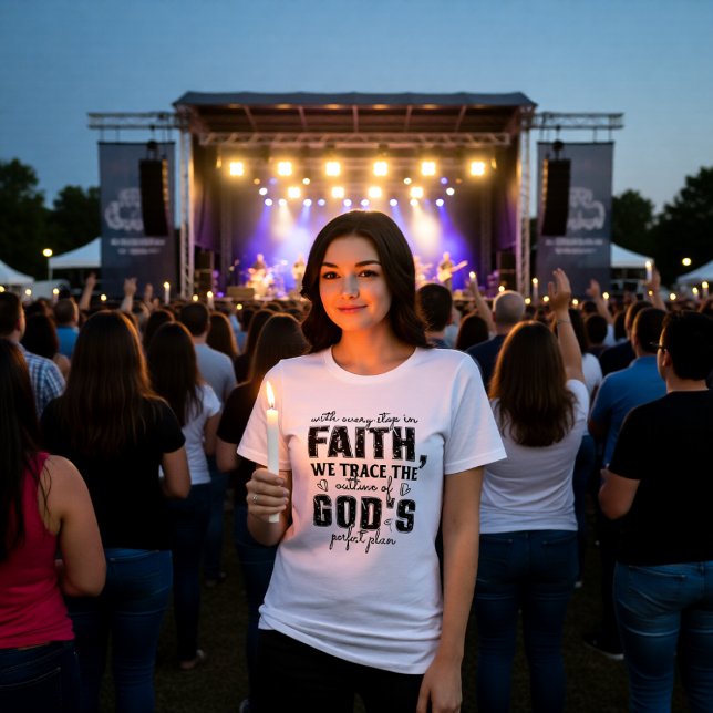 Camiseta Step in Faith God's Perfect Plan (Criador carregado)