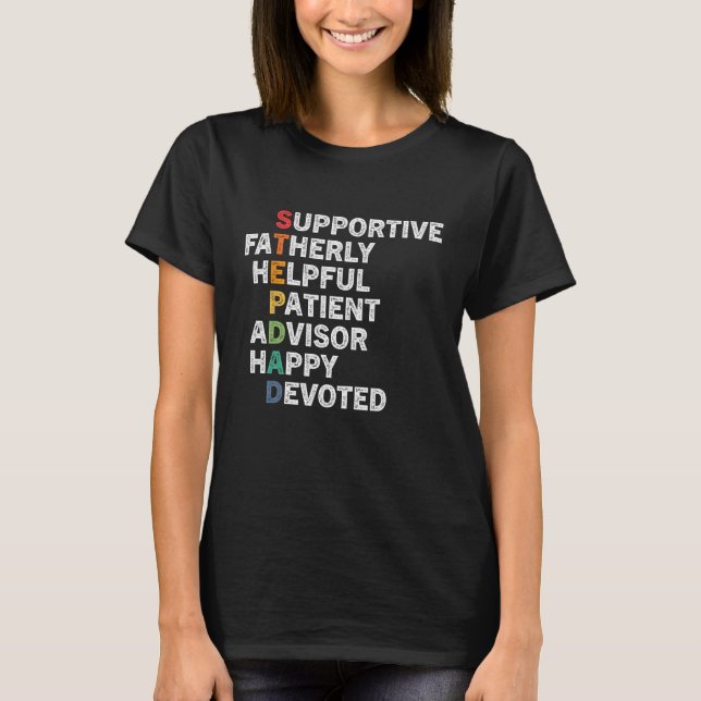Camiseta Stepdad Acrônimo de padre-passo que significa uma  (Frente)