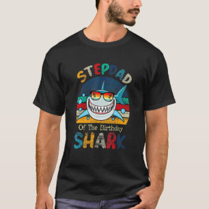 Camiseta Stepdad Da Família Aniversário Do Tubarão Que Corr