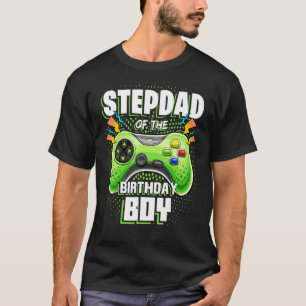 Camiseta Stepdad Do Vídeo Da Família Birthday Boy Matching