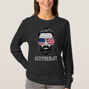 Camiseta Stepdad Life Sunvidles Dia de os pais Americano Ba