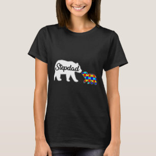 Camiseta Stepdad Urso Autismo Consciência Amor Família Supo
