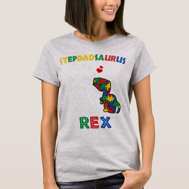Camiseta Stepdadrsaurus Rex - Perfeito para padrasto que (Frente)