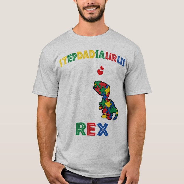 Camiseta Stepdadrsaurus Rex - Perfeito para padrasto que (Frente)