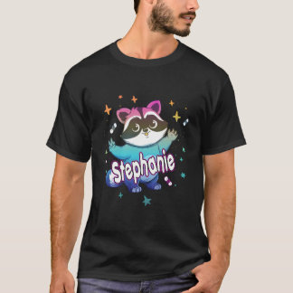 Camiseta Stephanie Adorable Name With A Raccoon