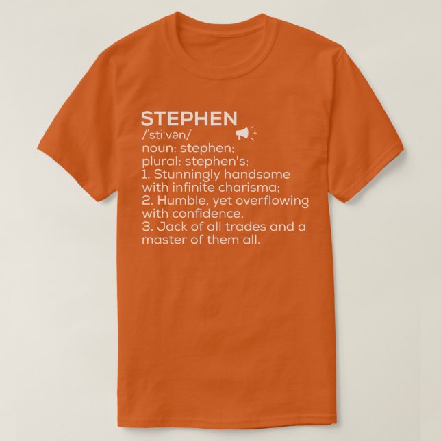 Camiseta Stephen Name Definition Stephen Significando Steph (Frente do Design)