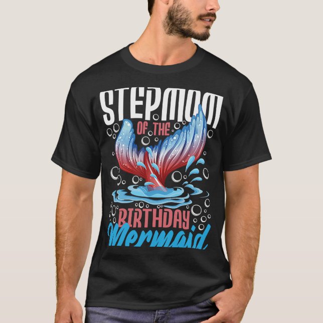 Camiseta Stepman Do Bônus Da Sereia De Aniversário Mãe Step (Frente)