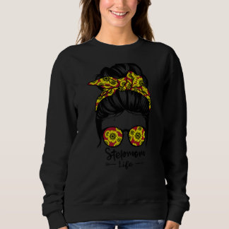 Camiseta Stepman Life Messaging Bun Hair Engraçado Sunflowe