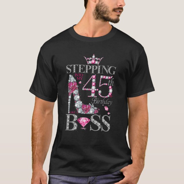Camiseta Stepping Into My 44Th Birthday Like A Boss For 44 (Frente)