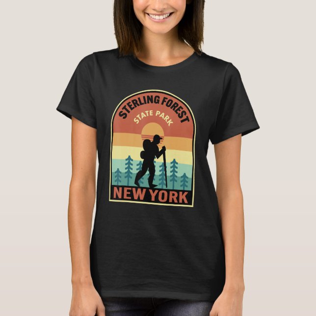 Camiseta Sterling Forest State Park Nova York - Retro Hikin (Frente)