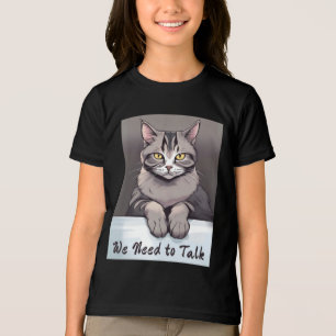 Camiseta Stern Tabby Cat exige uma palestra séria