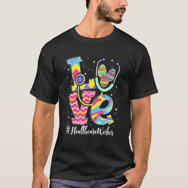 Camiseta Stethoscope Adora Óculos De Páscoa De Trabalhadore (Frente)