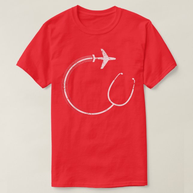 Camiseta Stethoscope Airplane Nurse Traveling Nurse Funny N (Frente do Design)
