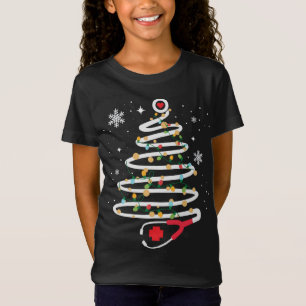 Camiseta Stethoscope Árvore de Natal Cute Healthcare RN Hol