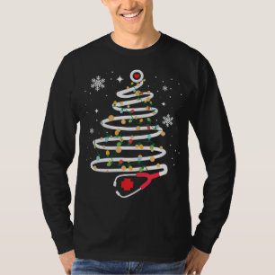 Camiseta Stethoscope Árvore de Natal Cute Healthcare RN Hol