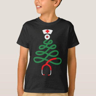 Camiseta Stethoscope, árvore de natal, enfermeira engraçada