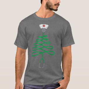 Camiseta Stethoscope Christmas Tree Nurse Christmas Pajamas