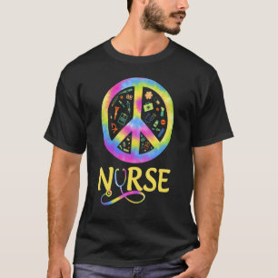 Camiseta Stethoscope de Enfermagem Paz Enfermeira Fofa Vida