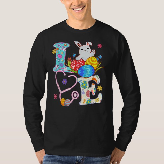 Camiseta Stethoscope Enfermeira Enfermeira Coelhinha Dia da (Frente)