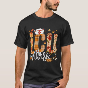 Camiseta Stethoscope Enfermeira Icu Queda Muro outono Folha