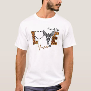 Camiseta Stethoscope Leopard LOVE Enfermeiro de vida