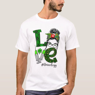 Camiseta Stethoscope Love Oncology Enfermeira Messy Bun Rua