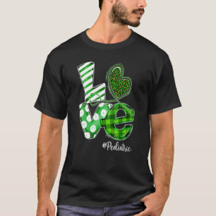 Camiseta Stethoscope Love Pediatric Nurse Plaid St Patricks