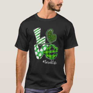 Camiseta Stethoscope Love Scrub Life Nurse Plaid St Patrick