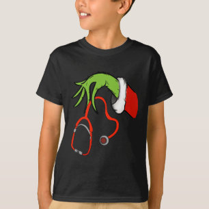 Camiseta Stethoscope Papais noeis Engraçados Enfermeira Nat