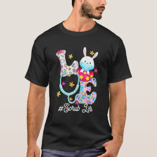 Camiseta Stethoscope Scrub Nurse Life Dia de Páscoa Coelho