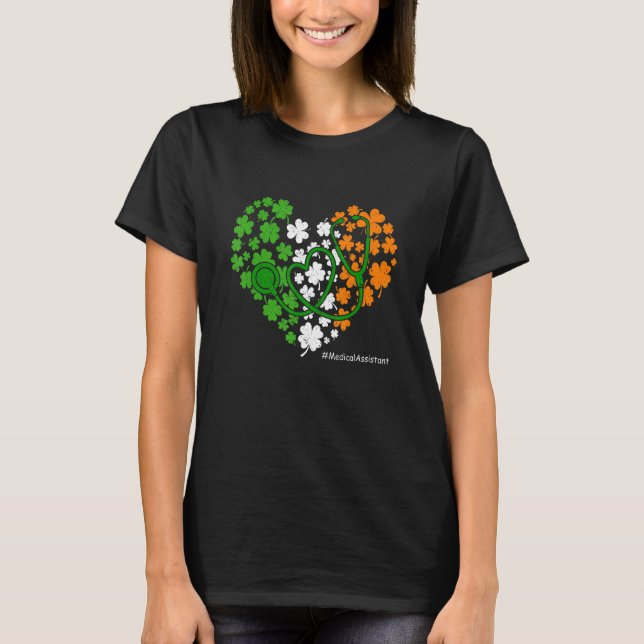 Camiseta Stethoscope Shamrock Rua Assistente Médico Patrick (Frente)