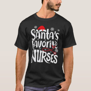 Camiseta Stetoscópio Enfermeira Favorita do Papai Noel Chap