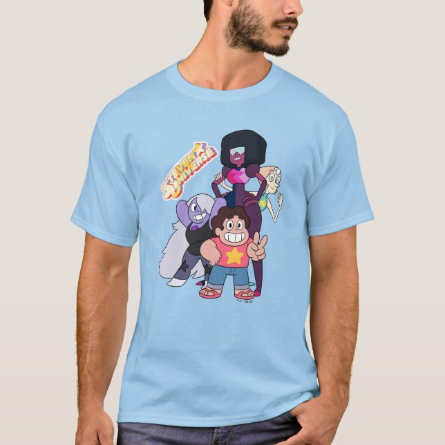 Camiseta Steven Universe | Grupo Crystal Gem Pose (Frente)