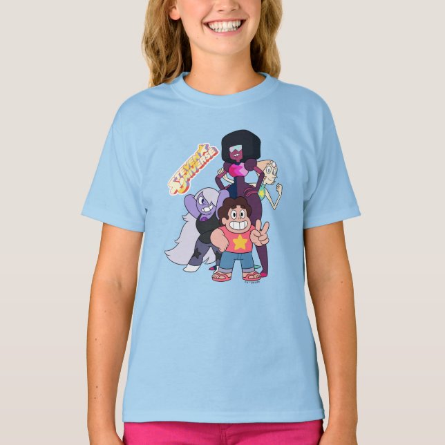 Camiseta Steven Universe | Grupo Crystal Gem Pose (Frente)